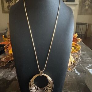 Nine West Gold Circle Pendant Necklace